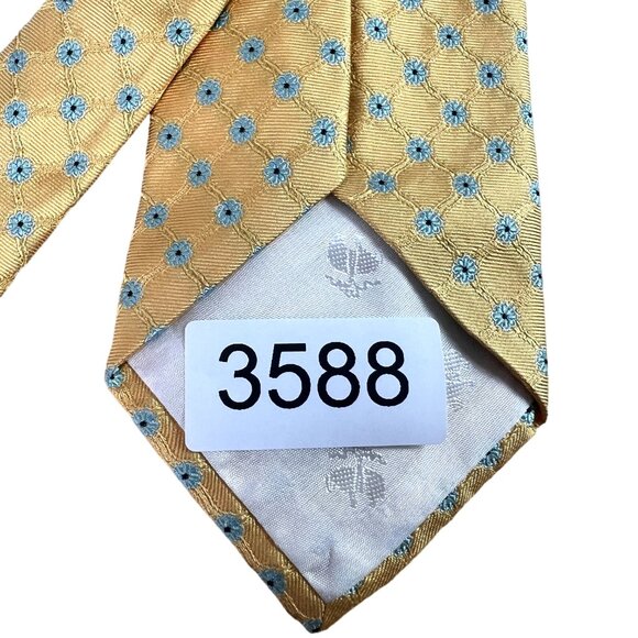 Brooks Brothers Makers and Merchants Menswear Classic Necktie Floral Tile Gold - Picture 9 of 10